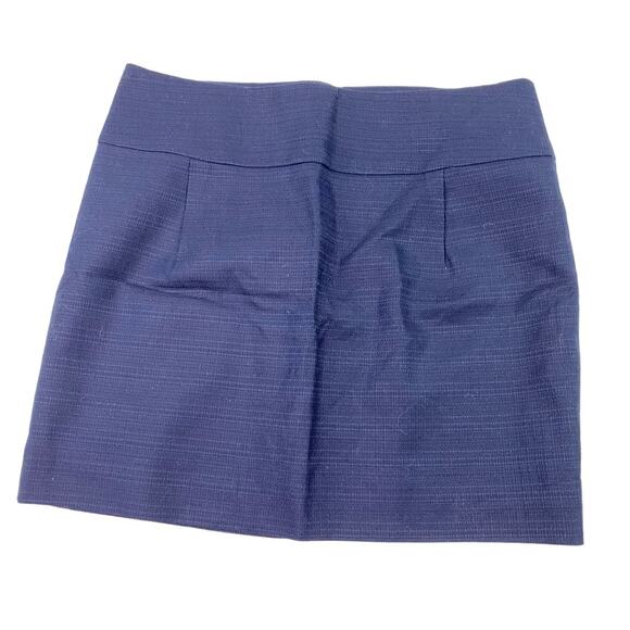 J. Crew Factory Preppy Textured Cotton Mini Skirt Navy Blue Size 6 - Picture 1 of 7